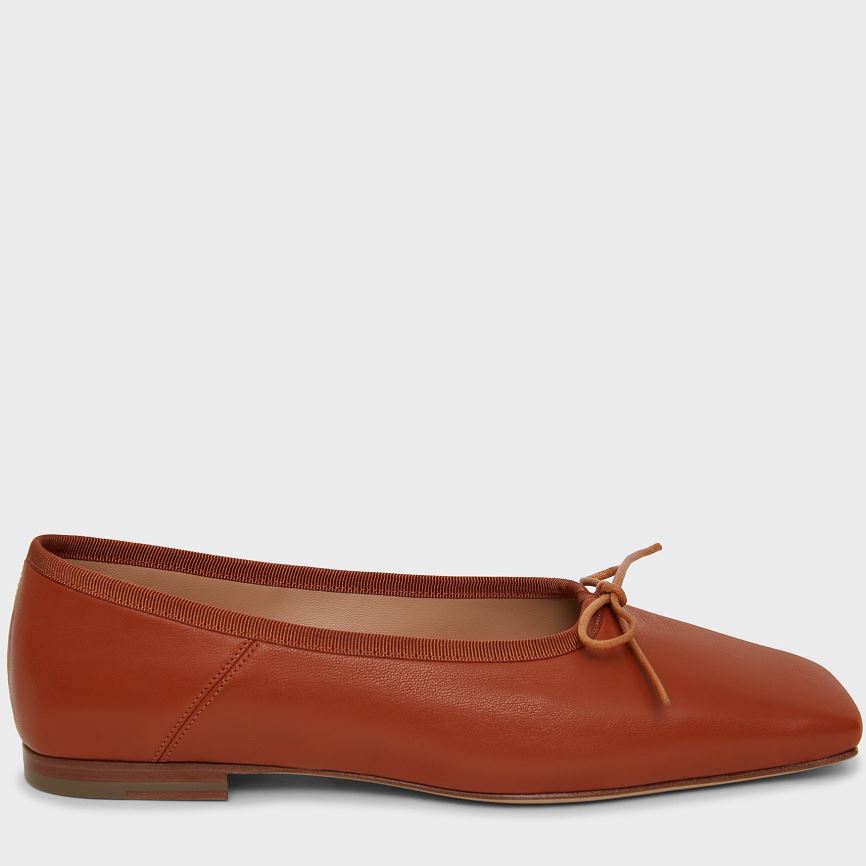 Women's Mansur Gavriel Square Toe Ballerina Ballet Flats Brown | AU 49M6OL